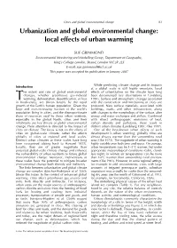 Urbanization and Global Environmental Change: Local Effects of Urban Warming