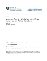 A Content Analysis of Media Accounts of Death Penalty and Life Without Parole Cases Lisa R