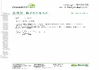 ANNUAL REPORT 2011 for Personal Use Only Use Personal For