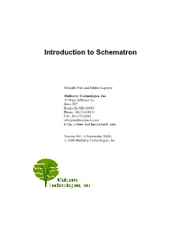 Introduction to Schematron
