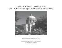 Issues Confronting the 2011 Kentucky General Assembly