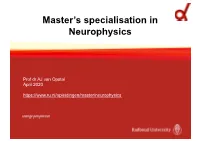 Master's Specialisation in Neurophysics