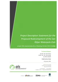 Project Description Statement for the Proposed Redevelopment of the San Ġiljan Waterpolo Club As Per ERA Requirements for a Planning Permit (TRK 221696)
