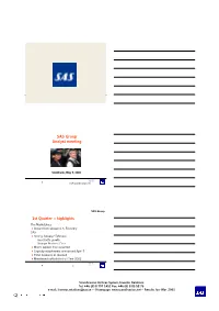SAS 2001 Q1 Analystmaterial