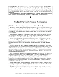 4 Fruits of the Spirit: Friends Testimonies