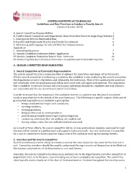 Guidelines and Best Practices for Faculty Search