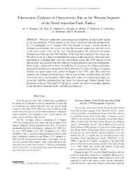 Paleoseismic Evidence of Characteristic Slip on the Western Segment of the North Anatolian Fault, Turkey by Y