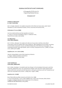 RUSSIAN, SOVIET& POST-SOVIET SYMPHONIES a Discography Of