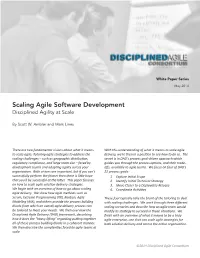 Scaling Agile Software Development Disciplined Agility at Scale