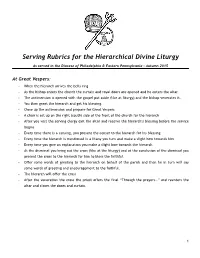 Serving Note for When a Bishop Visits