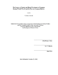 The Legacy of Unjust and Illegal Treatment of Unangan During World War II and Its Place in Unangan History