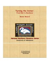 Turning the Corner: from Risk to Resilience