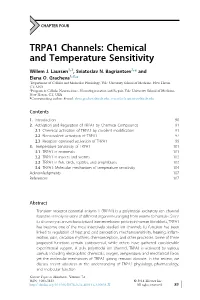 Chapter Four – TRPA1 Channels: Chemical and Temperature Sensitivity