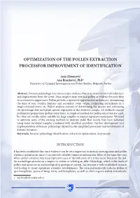 Optimization of the Pollen Extraction Processfor Improvement of Identification