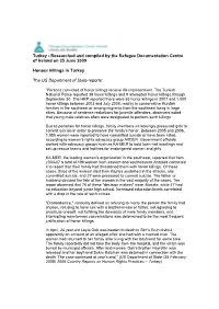 Turkey - Researched and Compiled by the Refugee Documentation Centre of Ireland on 25 June 2009