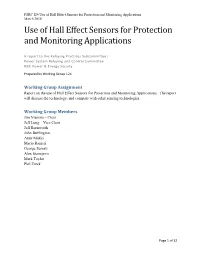 Use of Hall Effect Sensors for Protection and Monitoring Applications March 2018 Use of Hall Effect Sensors for Protection and Monitoring Applications
