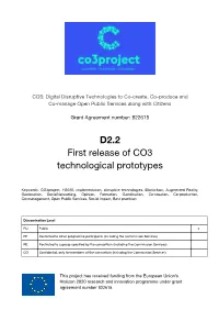 D2.2 First Release of CO3 Technological Prototypes