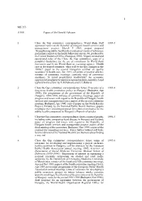 MS 353 A1081 Papers of Sir Donald Acheson 1 Close the Gap Committee
