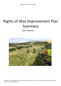 Rights of Way Improvement Plan Summary 2017 Review