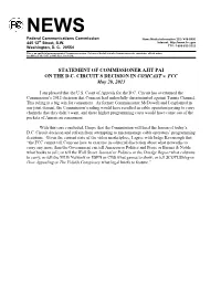 Statement of Commissioner Ajit Pai on the D.C. Circuit's