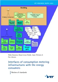 Interfaces of Consumption Metering Infrastructures with the Energy Consumers