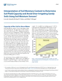 Interpretation of Soil Moisture Content to Determine Soil Field Capacity