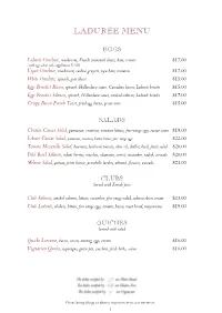 Ladurée Menu