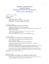 Program Third HMD Symposium Expanding the Human Mortality Database: Data by Cause and by Region