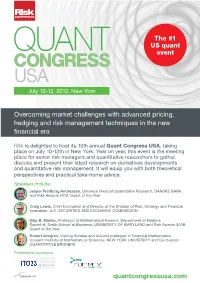 Quant Congress USA 2012 Acceptance Criteria: Originality and Relevance in Quantitative Industry