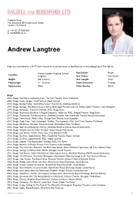 Andrew Langtree Photo: Matt Humphrey