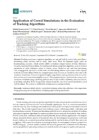 Application of Crowd Simulations in the Evaluation of Tracking Algorithms