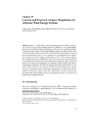 Current and Expected Airspace Regulations for Airborne Wind Energy Systems