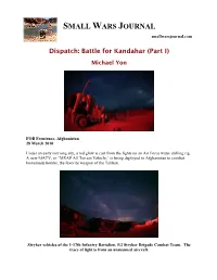 Dispatch: Battle for Kandahar (Part I)