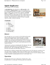 Spirit Duplicator - Wikipedia, the Free Encyclopedia Page 1 of 3