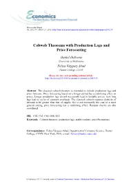 Cobweb Theorems with Production Lags and Price Forecasting