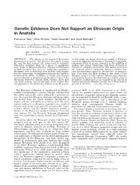 Genetic Evidence Does Not Support an Etruscan Origin in Anatolia