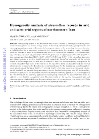 Homogeneity Analysis of Streamflow Records in Arid and Semi-Arid Regions of Northwestern Iran