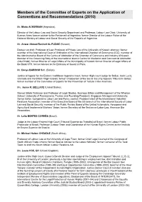 Members of the Committee of Experts on the Application of Conventions and Recommendations (2010)