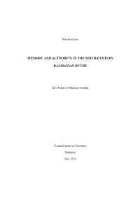 Memory and Authority in the Ninth-Century Dalmatian Duchy
