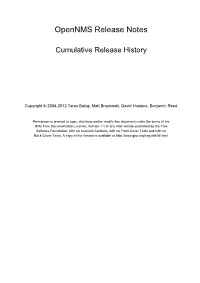 Opennms Release Notes