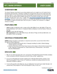 Vft: Warm Springs User Guide