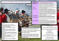 Year 5: Life in the English Civil War & the Battle of Worcester