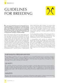 Guidelines for Breeding P