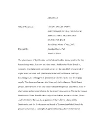 SMITHSONIAN GLOBAL SOUND and APPLIED ETHNOMUSICOLOGY on the INTERNET David