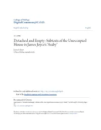Subtexts of the Unoccupied House in James Joyce's "Araby" Jason A
