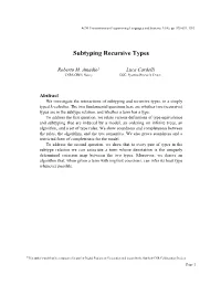Subtyping Recursive Types