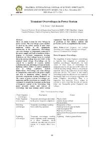 Transient Overvoltages in Power System