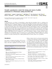 Versatile Cyanobacteria Control the Timing and Extent of Sulfide