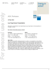 Brown Coal Base Load Generator and Integrated Mining Operation