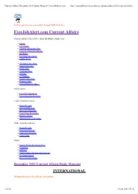 Current Affairs December 2012 Study Material | Freejobalert.Com